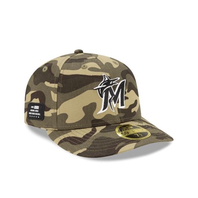 Sapca New Era Miami Marlins MLB Armed Forces Weekend Low Profile 59FIFTY Fitted - Verzi